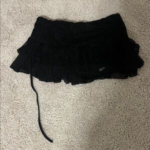 Black Ruffled Mini Skort